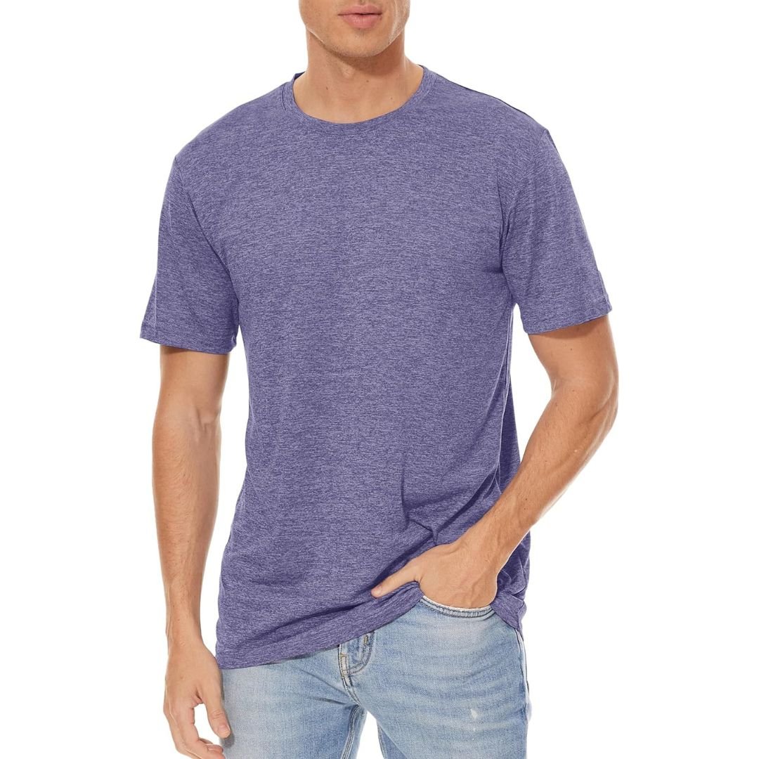 Men's Quick-Dry Solid Round Neck T-shirt