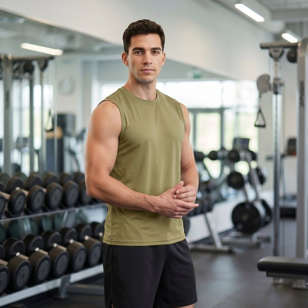 Men's Sleeveless Shirt Quick Dry UPF 50+ Gym Tank Top