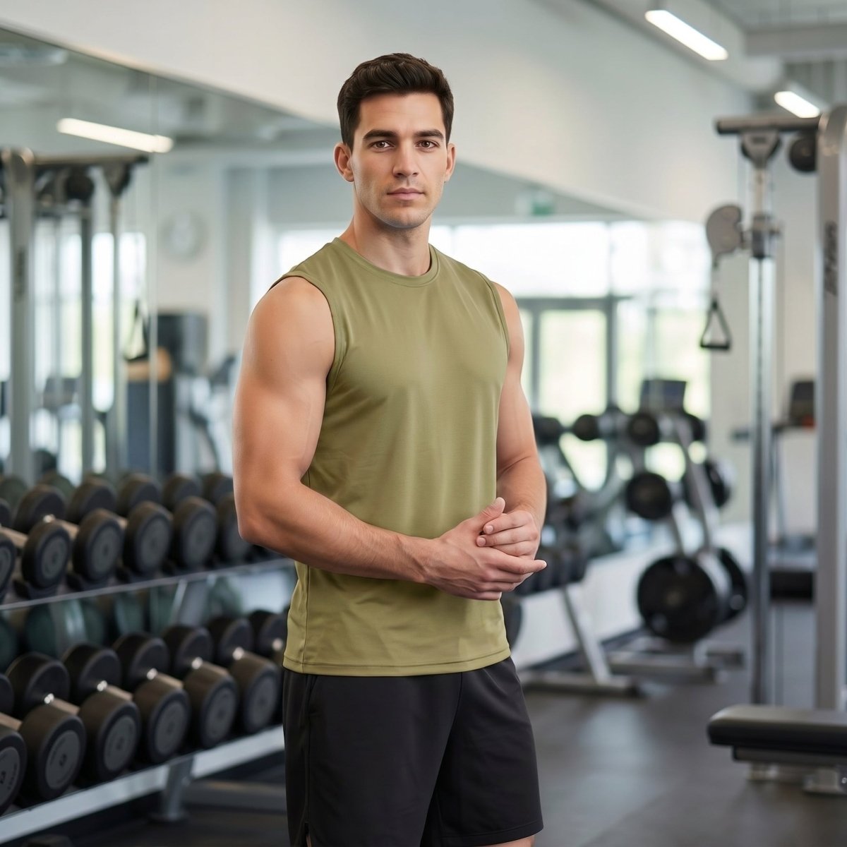 Men's Sleeveless Shirt Quick Dry UPF 50+ Gym Tank Top