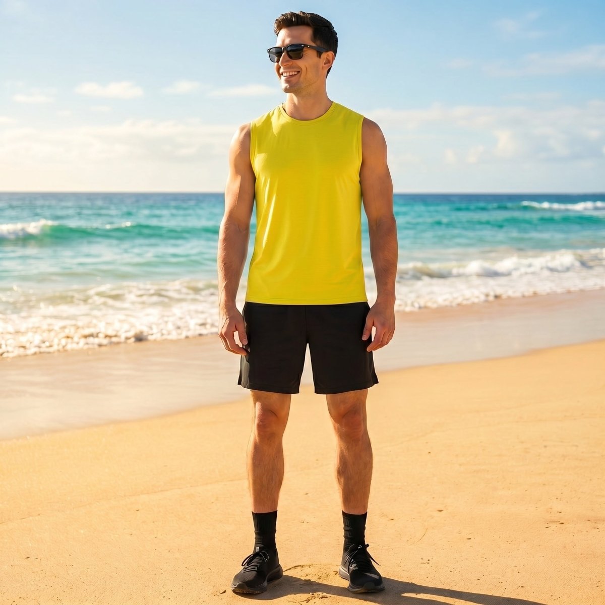 Men's Sleeveless Shirt Quick Dry UPF 50+ Gym Tank Top