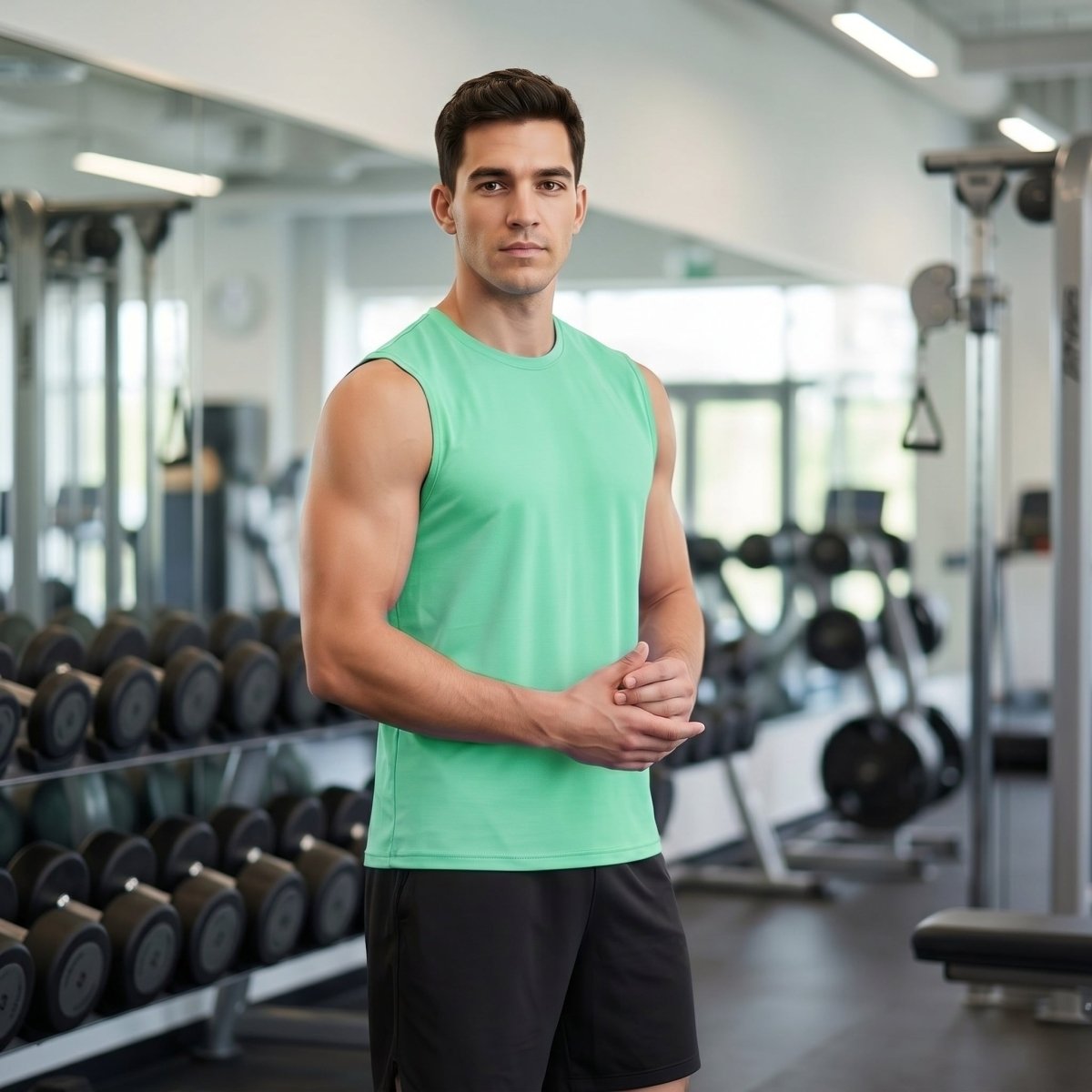 Men's Sleeveless Shirt Quick Dry UPF 50+ Gym Tank Top