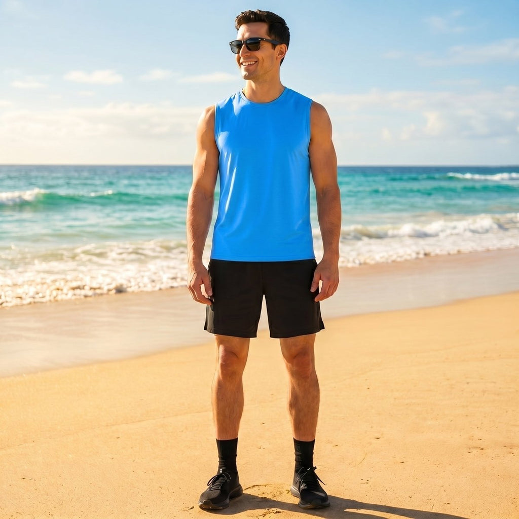 Men's Sleeveless Shirt Quick Dry UPF 50+ Gym Tank Top