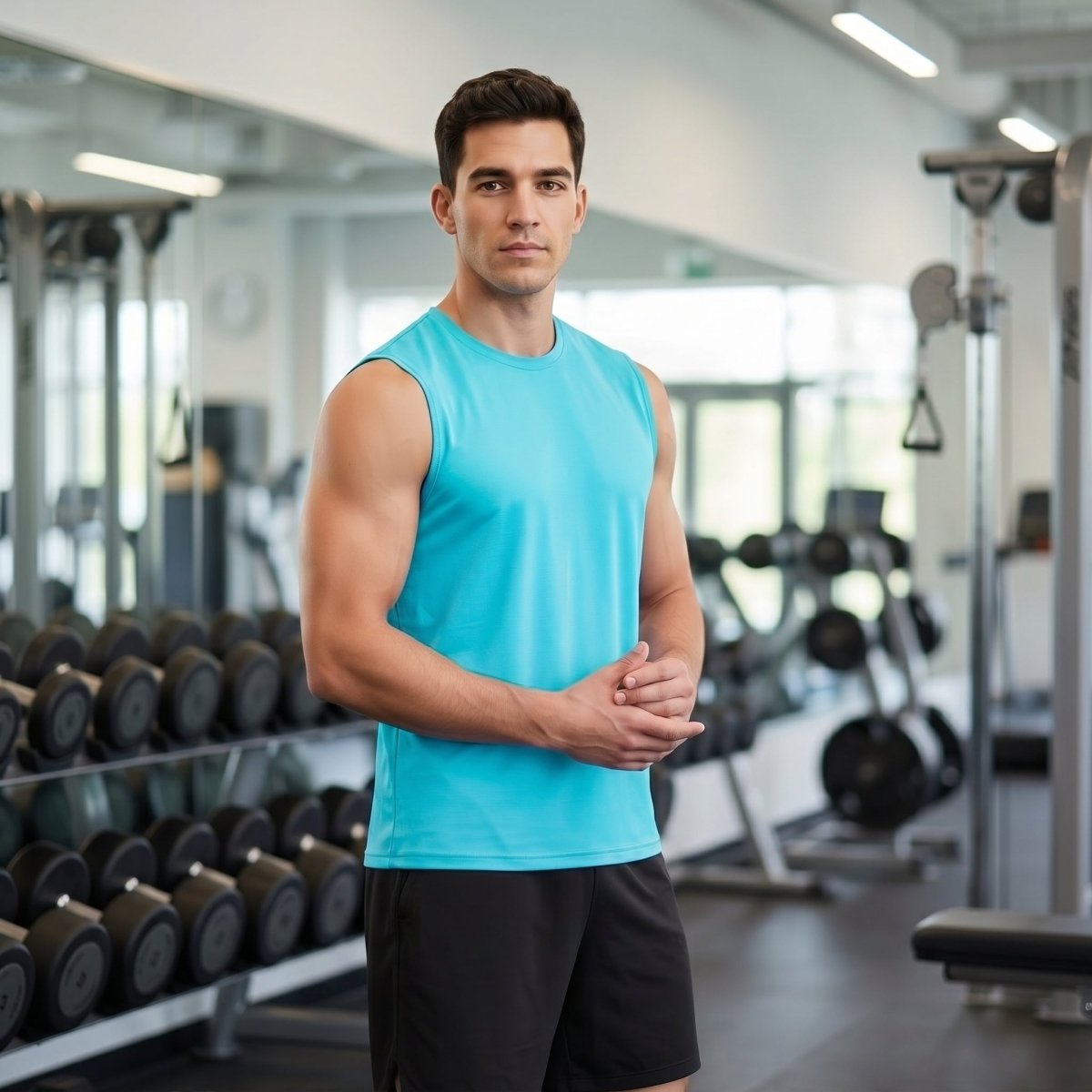 Men's Sleeveless Shirt Quick Dry UPF 50+ Gym Tank Top