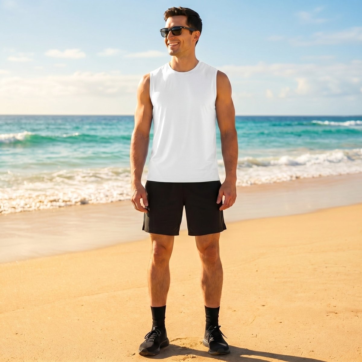 Men's Sleeveless Shirt Quick Dry UPF 50+ Gym Tank Top