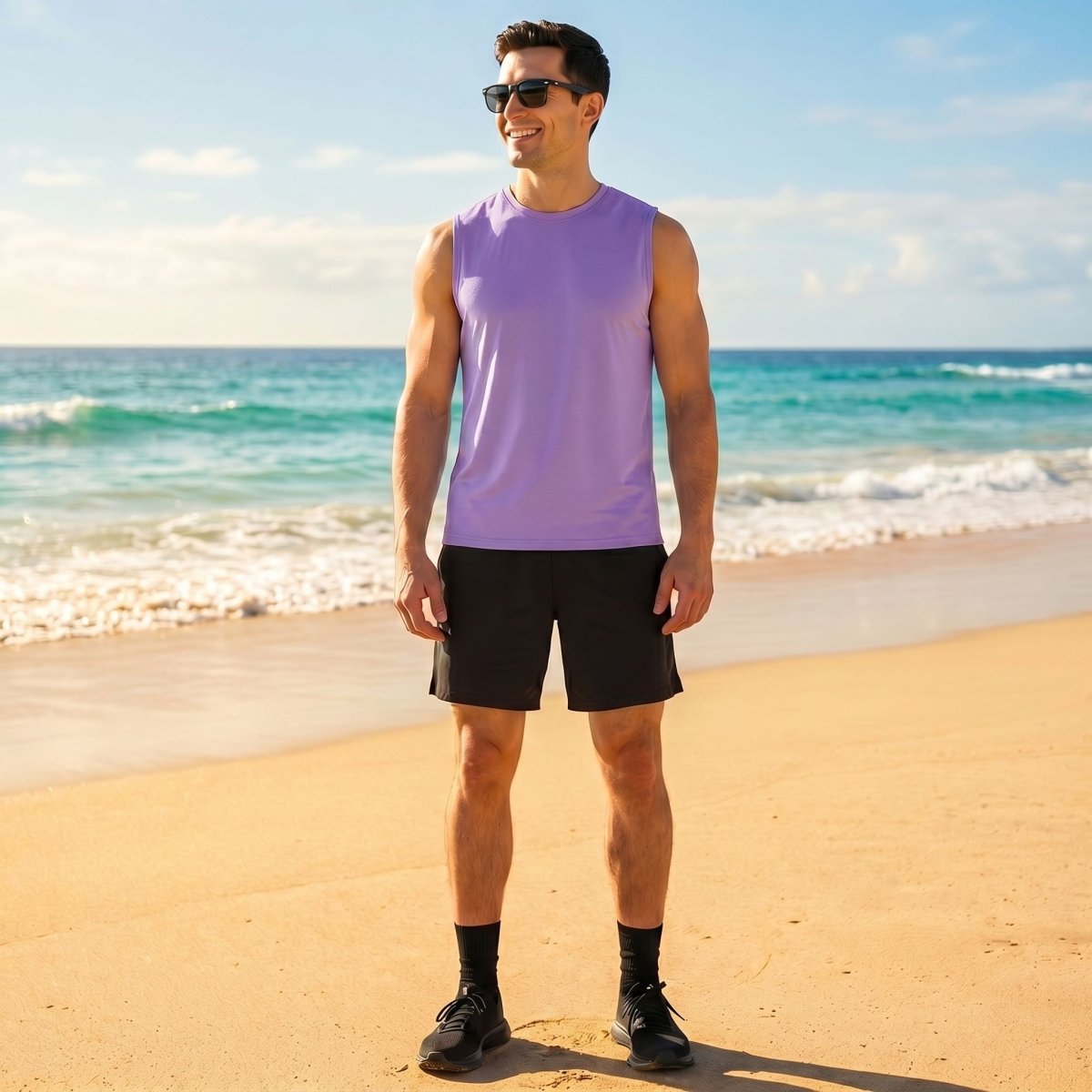 Men's Sleeveless Shirt Quick Dry UPF 50+ Gym Tank Top