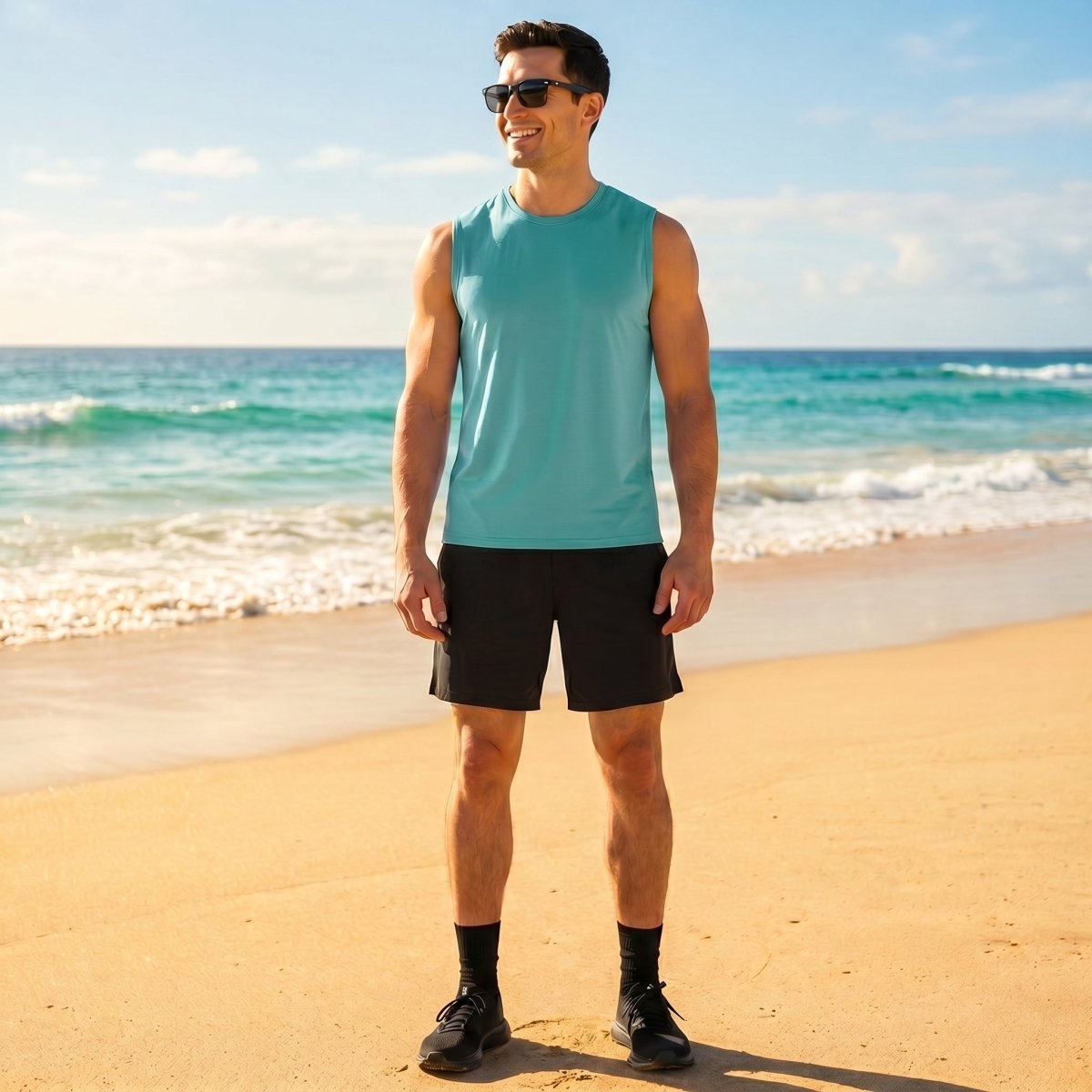 Men's Sleeveless Shirt Quick Dry UPF 50+ Gym Tank Top