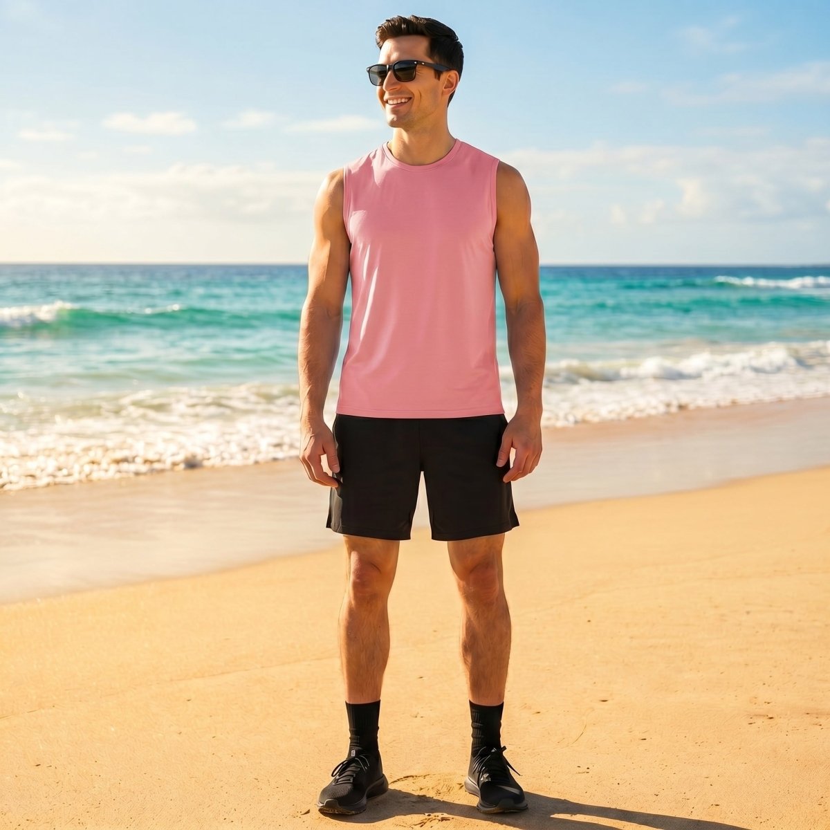 Men's Sleeveless Shirt Quick Dry UPF 50+ Gym Tank Top