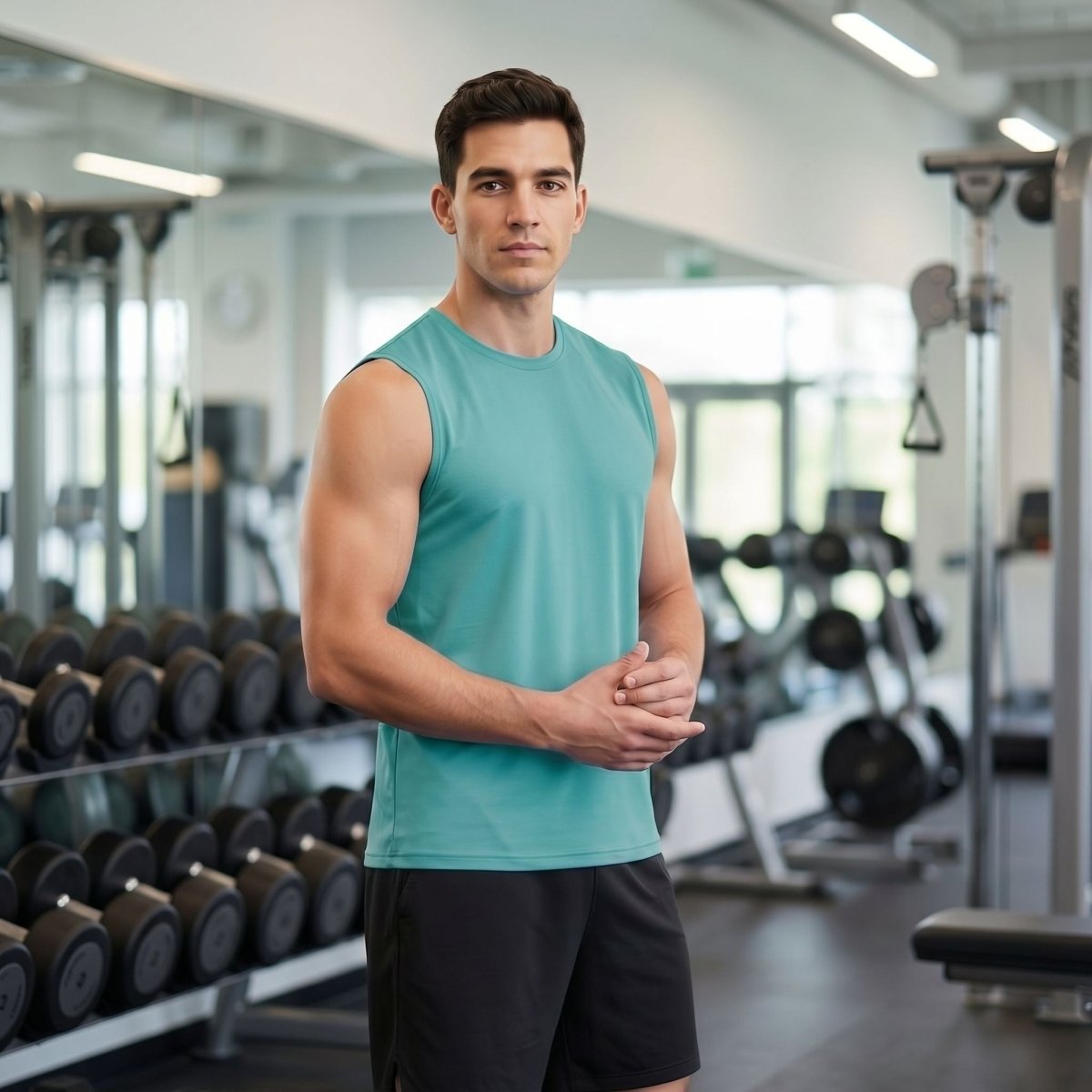 Men's Sleeveless Shirt Quick Dry UPF 50+ Gym Tank Top