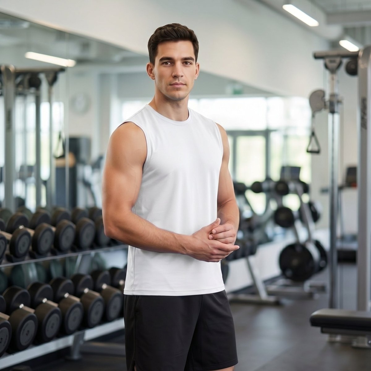 Men's Sleeveless Shirt Quick Dry UPF 50+ Gym Tank Top