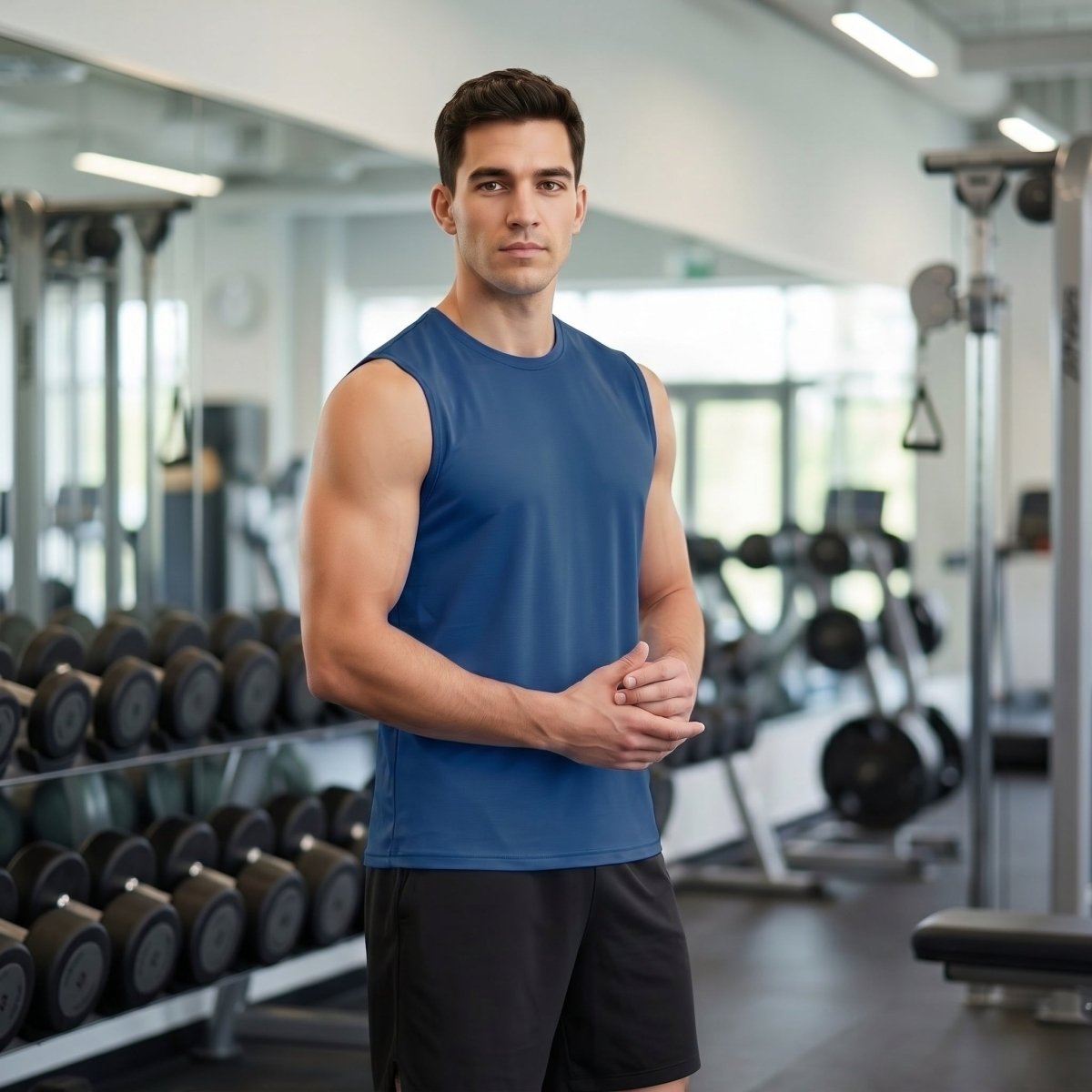 Men's Sleeveless Shirt Quick Dry UPF 50+ Gym Tank Top