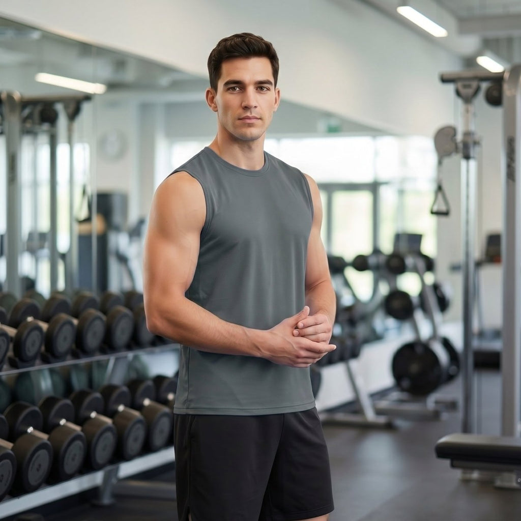 Men's Sleeveless Shirt Quick Dry UPF 50+ Gym Tank Top
