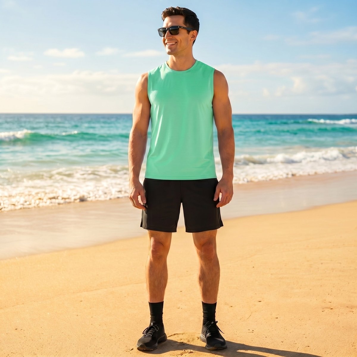 Men's Sleeveless Shirt Quick Dry UPF 50+ Gym Tank Top