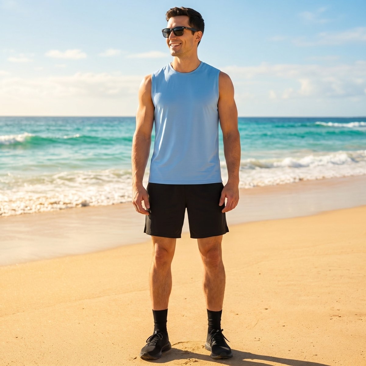 Men's Sleeveless Shirt Quick Dry UPF 50+ Gym Tank Top