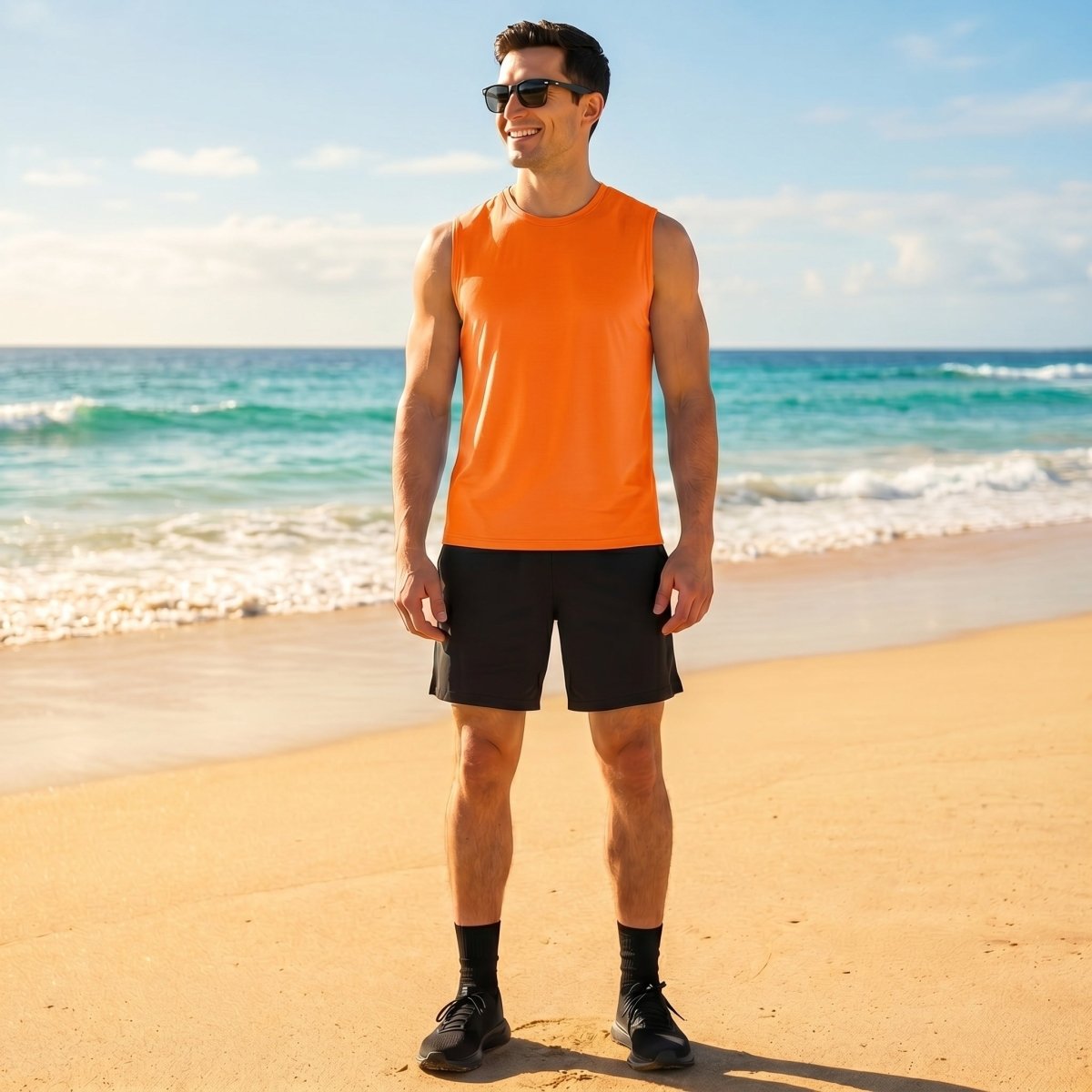Men's Sleeveless Shirt Quick Dry UPF 50+ Gym Tank Top