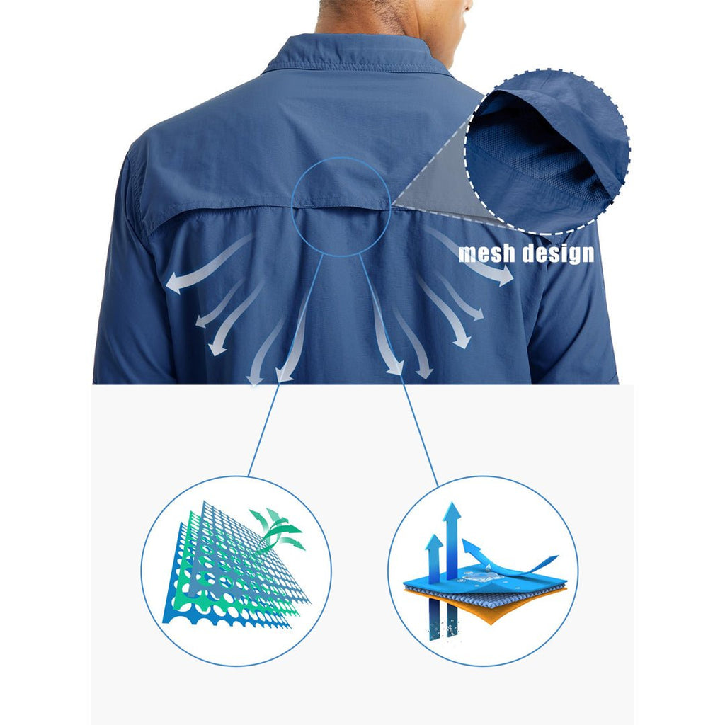 Men's Tactical UPF Sun Protection Long Sleeve Shirt