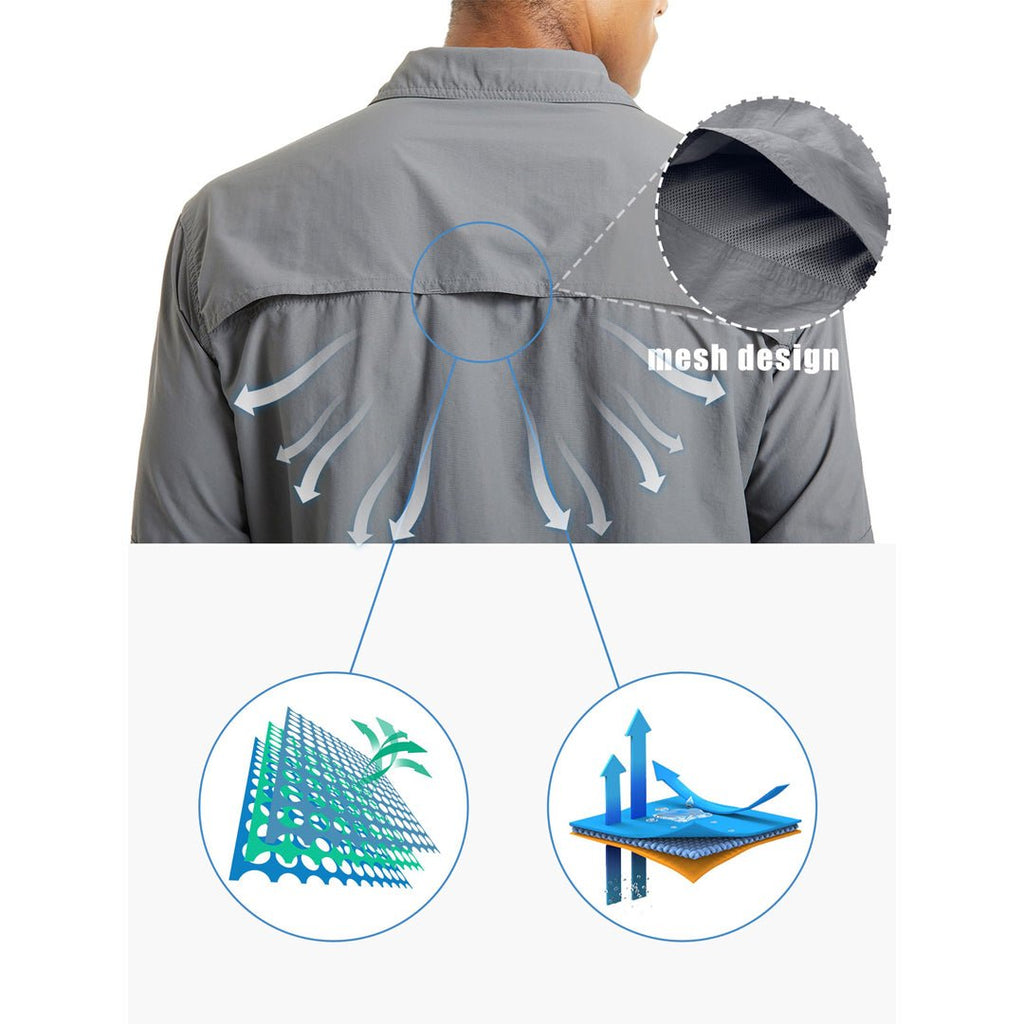 Men's Tactical UPF Sun Protection Long Sleeve Shirt