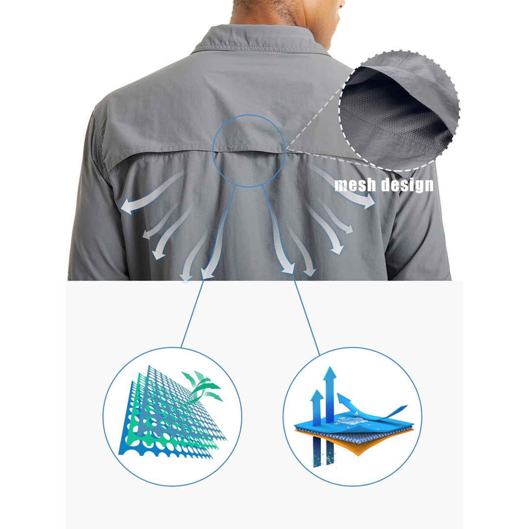 Men's Tactical UPF Sun Protection Long Sleeve Shirt