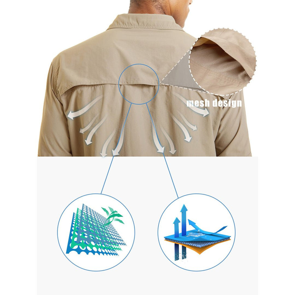 Men's Tactical UPF Sun Protection Long Sleeve Shirt