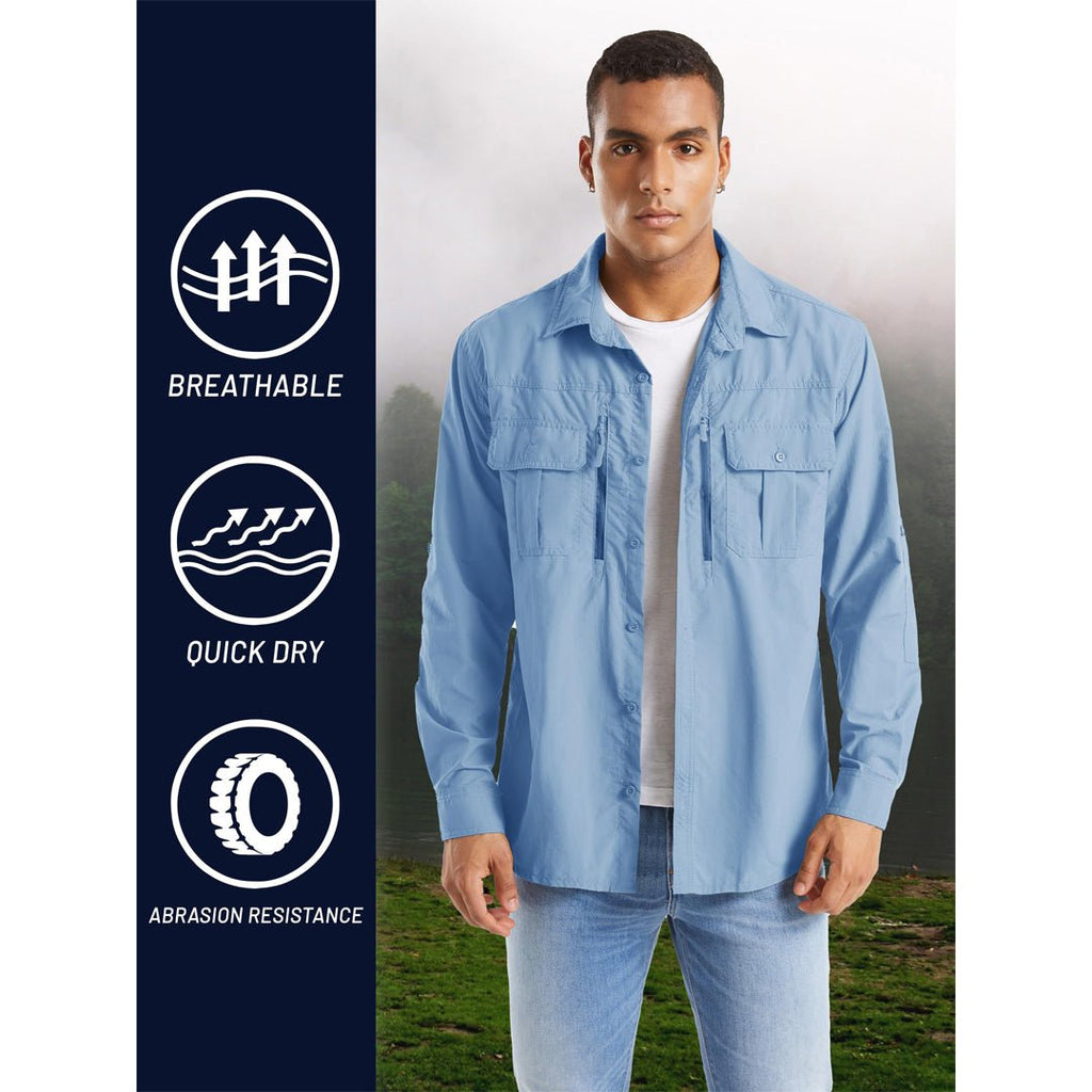 Men's Tactical UPF Sun Protection Long Sleeve Shirt