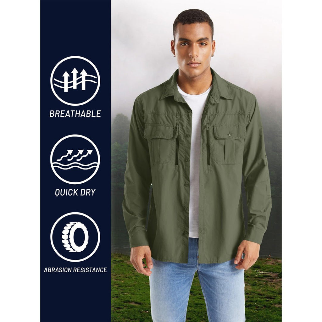 Men's Tactical UPF Sun Protection Long Sleeve Shirt