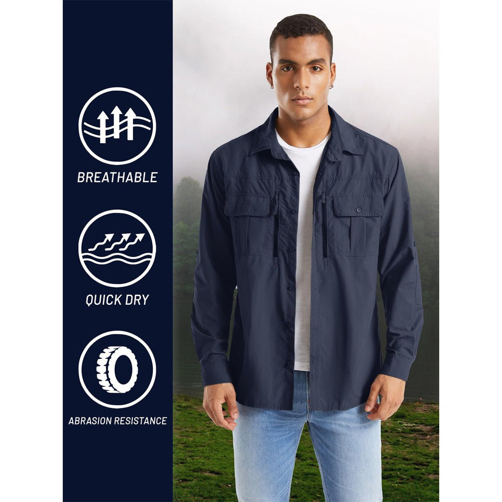 Men's Tactical UPF Sun Protection Long Sleeve Shirt