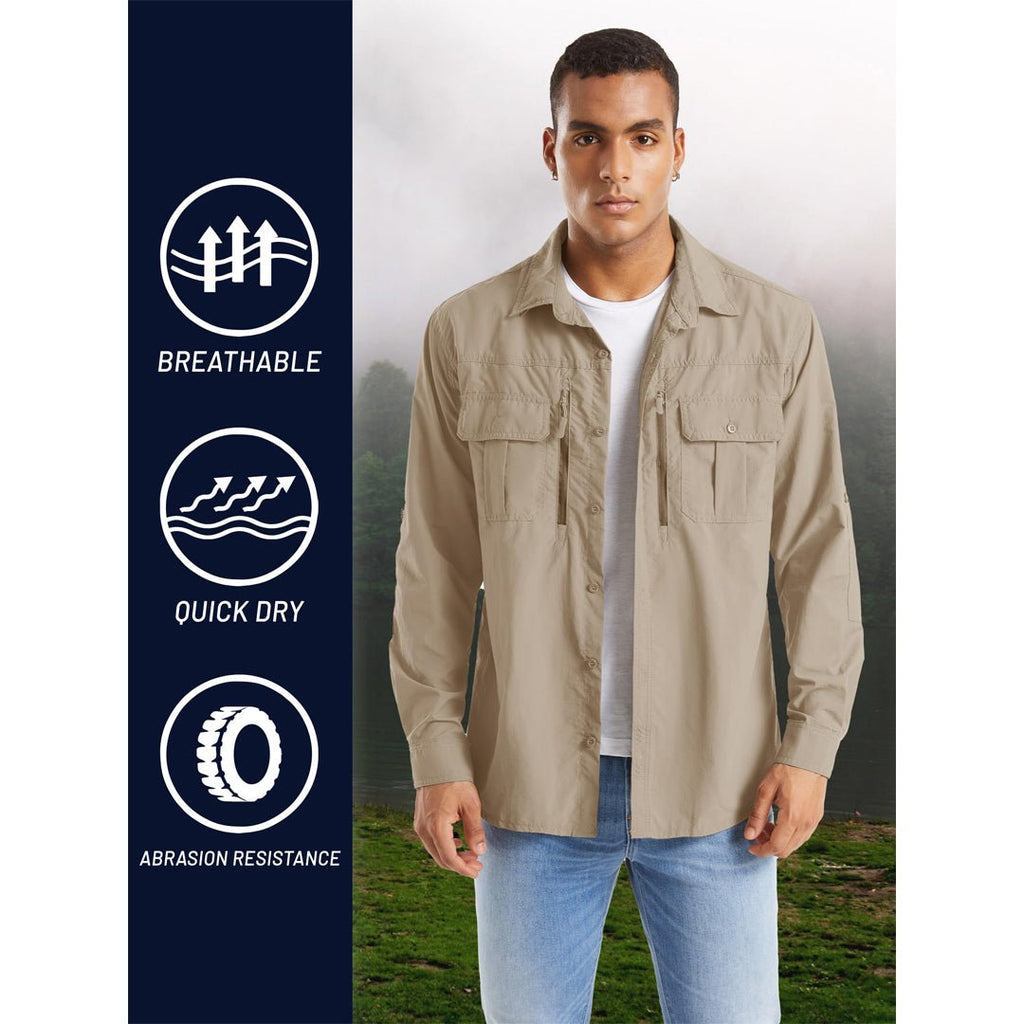 Men's Tactical UPF Sun Protection Long Sleeve Shirt
