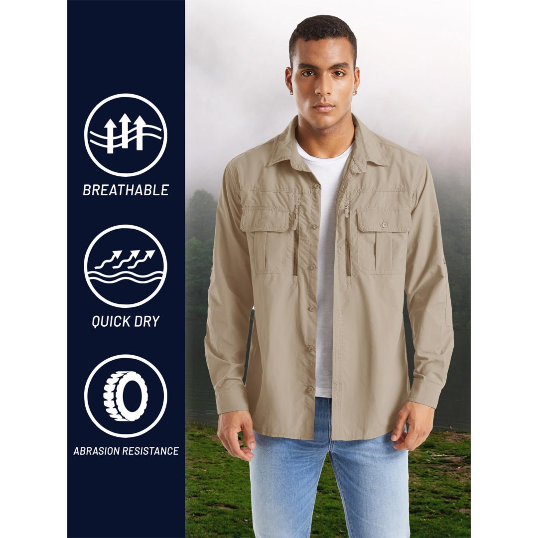 Men's Tactical UPF Sun Protection Long Sleeve Shirt