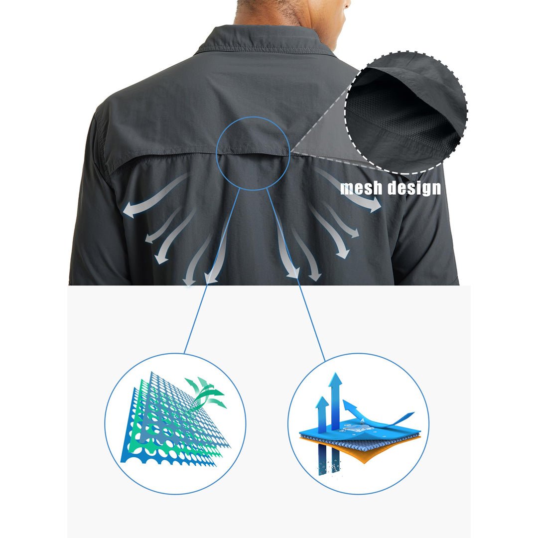 Men's Tactical UPF Sun Protection Long Sleeve Shirt