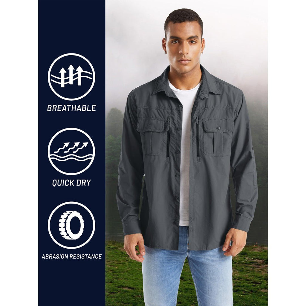 Men's Tactical UPF Sun Protection Long Sleeve Shirt