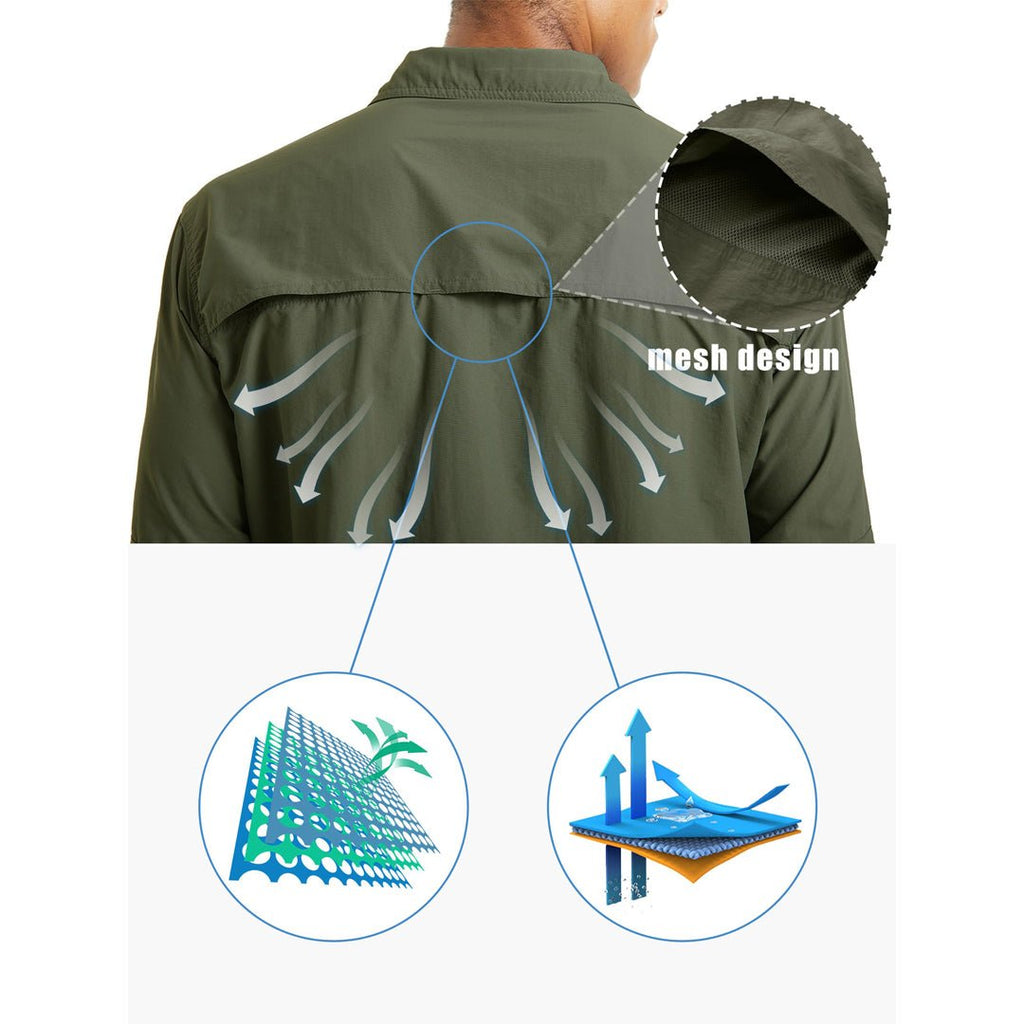 Men's Tactical UPF Sun Protection Long Sleeve Shirt
