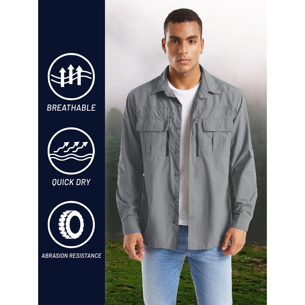 Men's Tactical UPF Sun Protection Long Sleeve Shirt