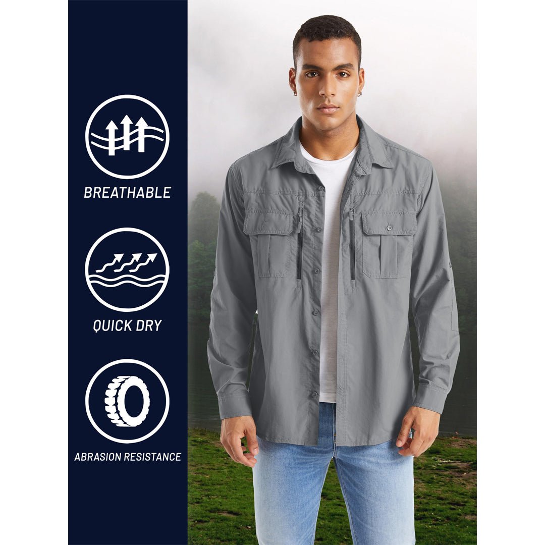 Men's Tactical UPF Sun Protection Long Sleeve Shirt