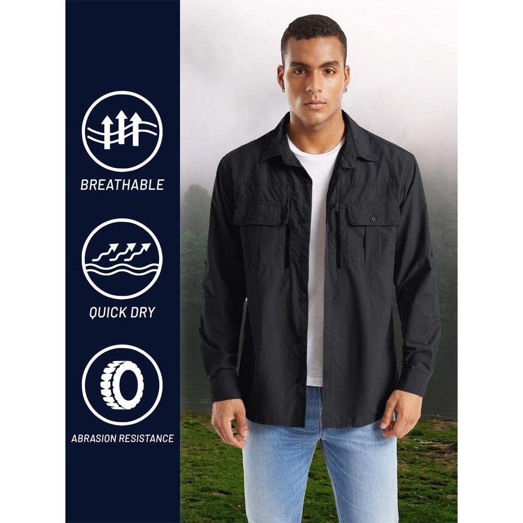 Men's Tactical UPF Sun Protection Long Sleeve Shirt