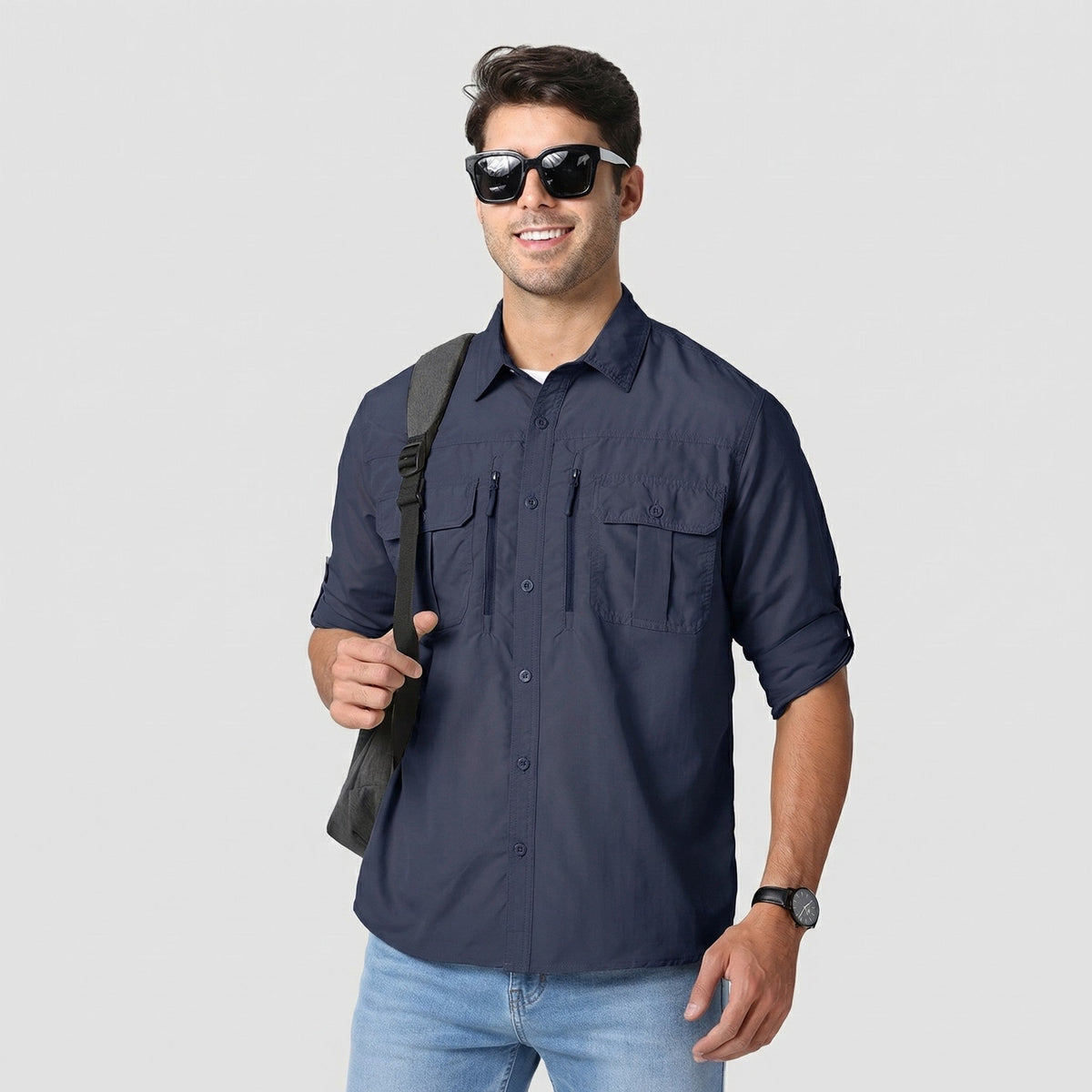 Men's Tactical UPF Sun Protection Long Sleeve Shirt