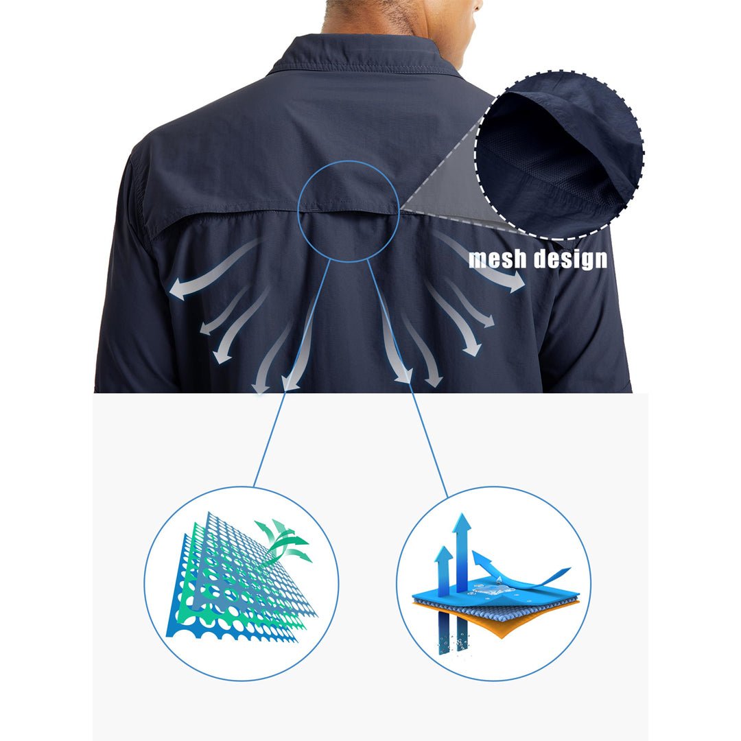 Men's Tactical UPF Sun Protection Long Sleeve Shirt
