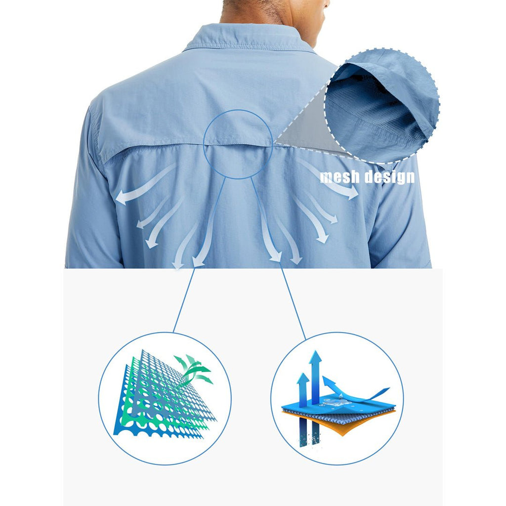 Men's Tactical UPF Sun Protection Long Sleeve Shirt