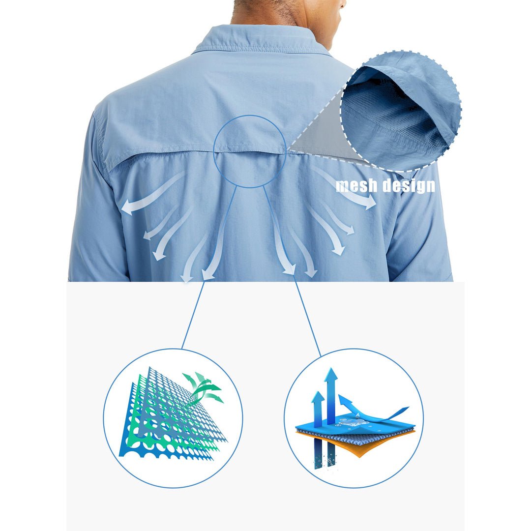 Men's Tactical UPF Sun Protection Long Sleeve Shirt