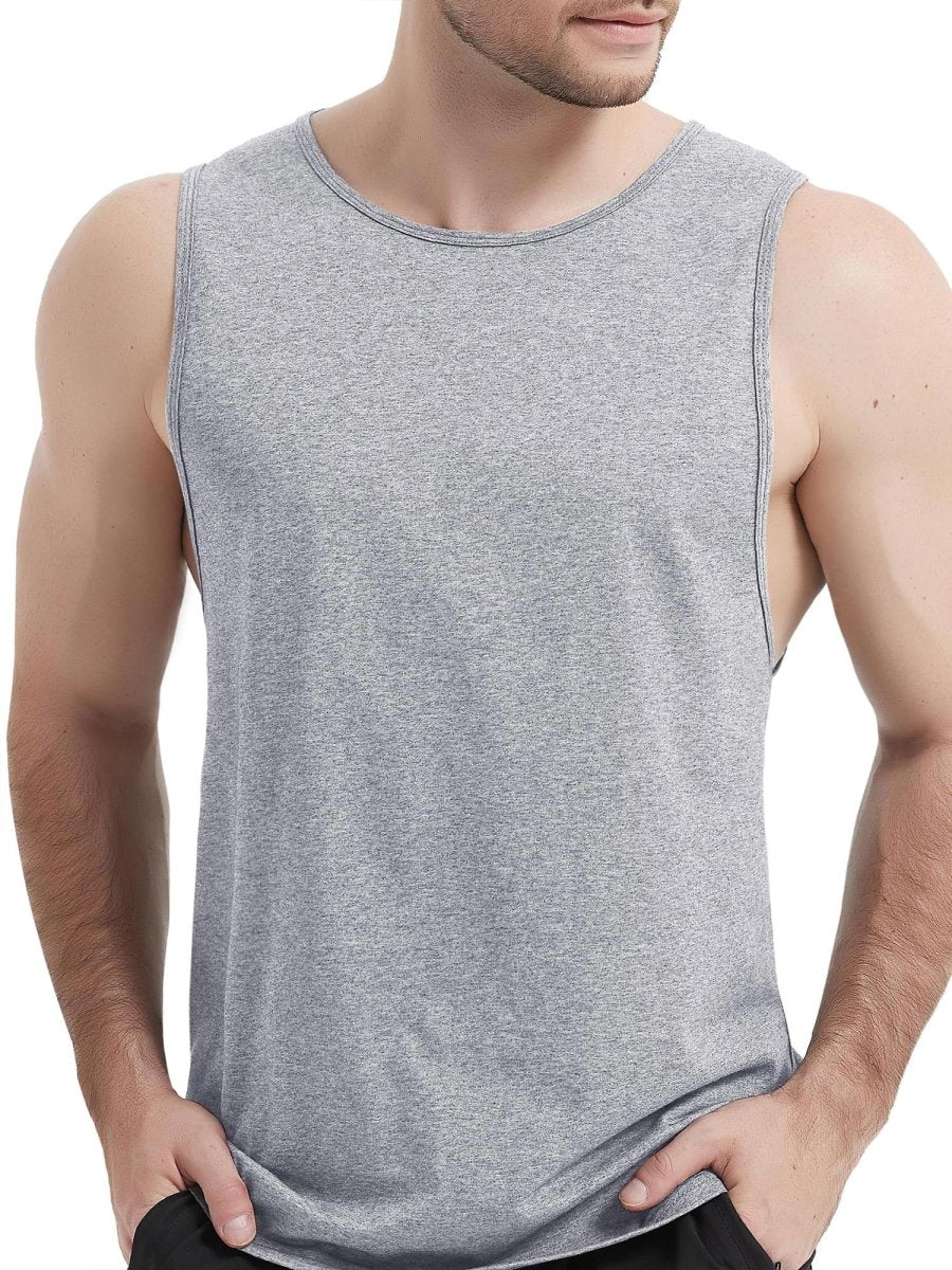 Men's Tank Tops Cotton Sleeveless Wide-Armhole Shirt