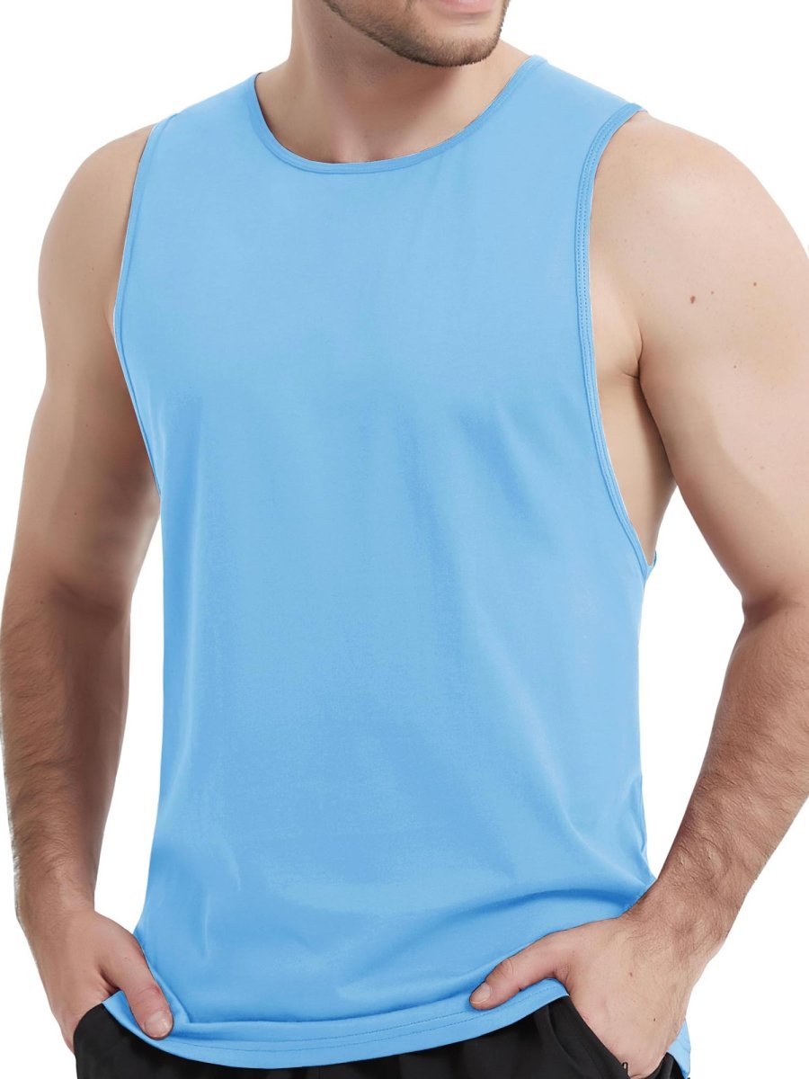 Men's Tank Tops Cotton Sleeveless Wide-Armhole Shirt
