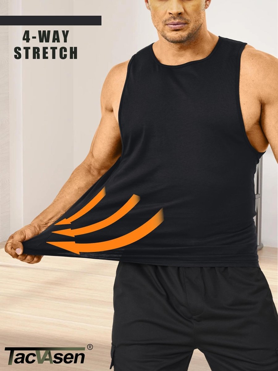 Men's Tank Tops Cotton Sleeveless Wide-Armhole Shirt