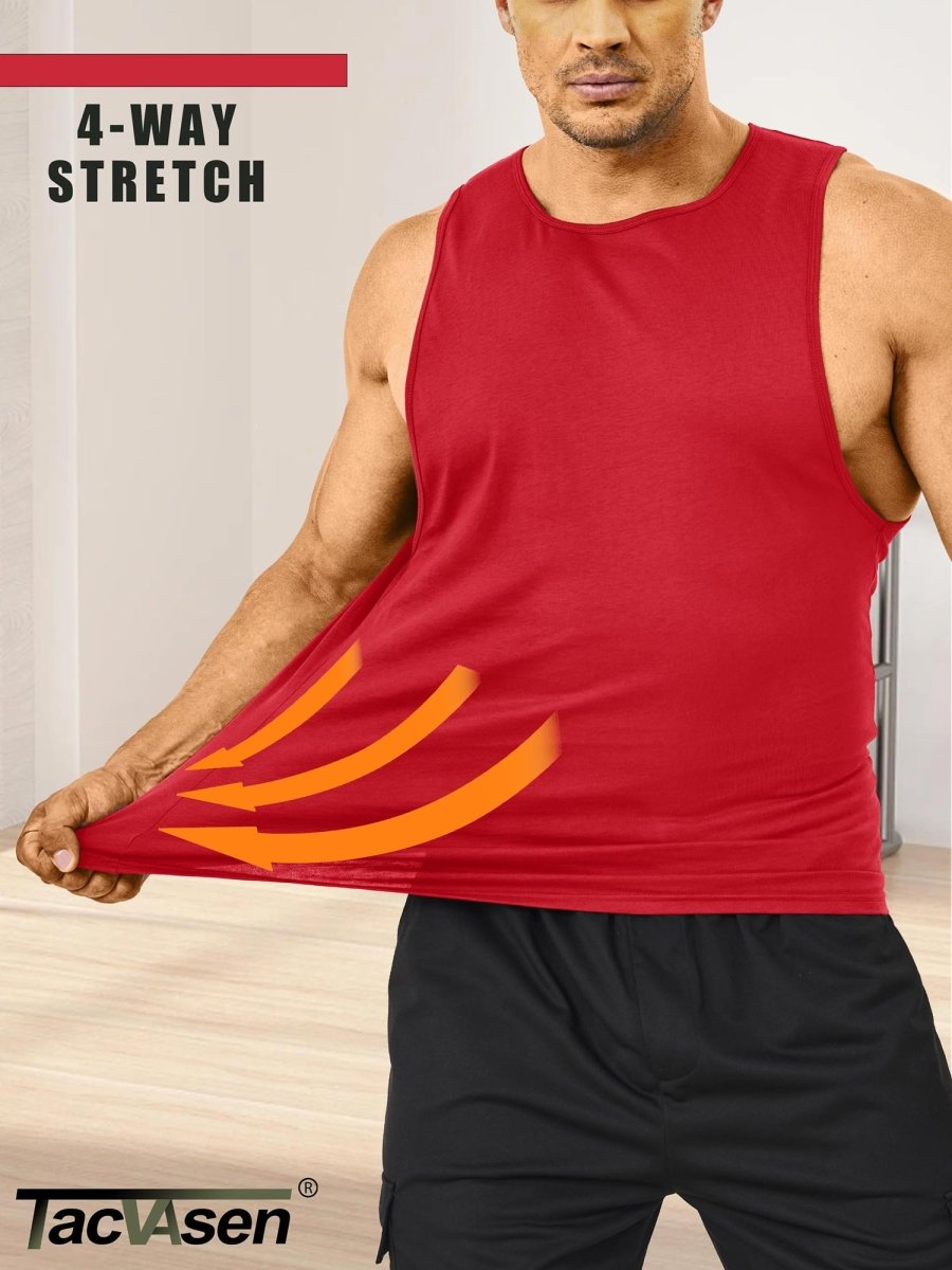 Men's Tank Tops Cotton Sleeveless Wide-Armhole Shirt