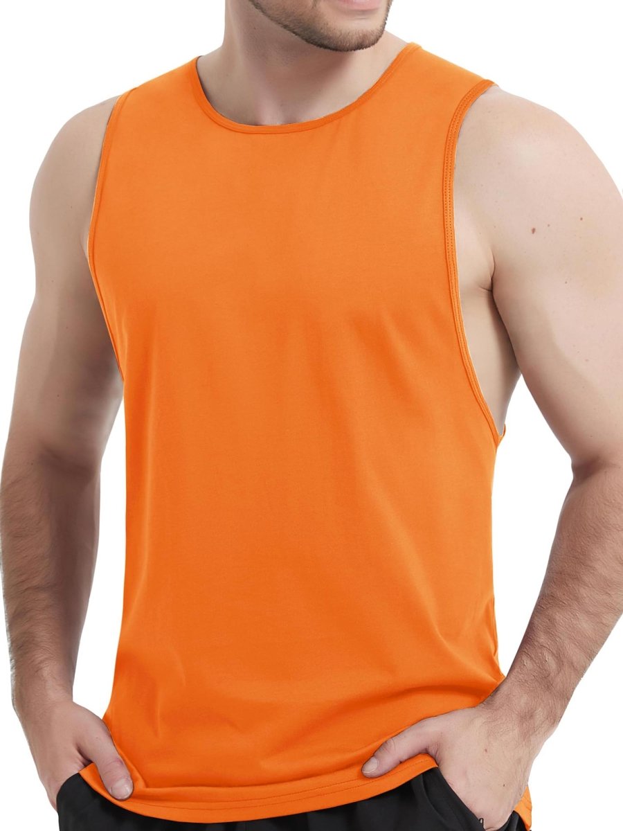 Men's Tank Tops Cotton Sleeveless Wide-Armhole Shirt
