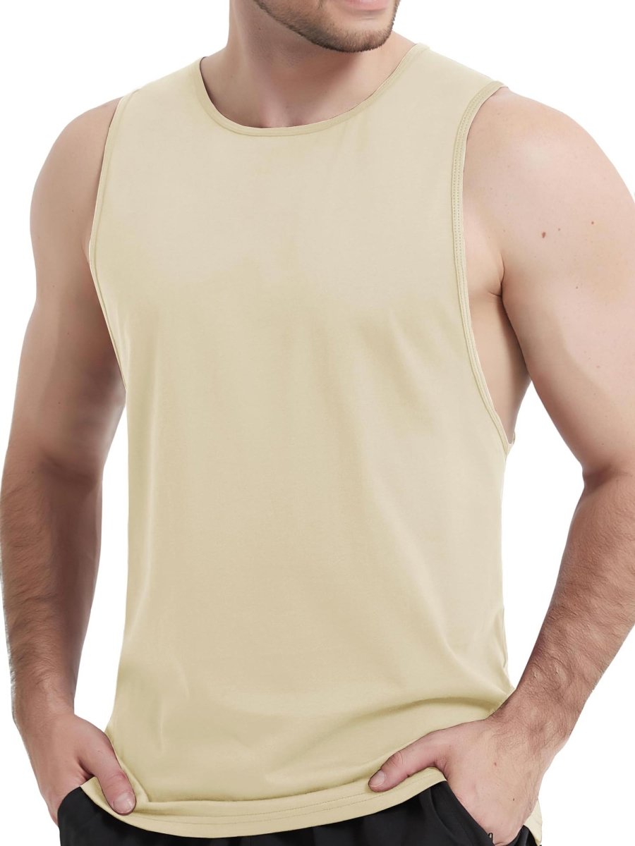 Men's Tank Tops Cotton Sleeveless Wide-Armhole Shirt