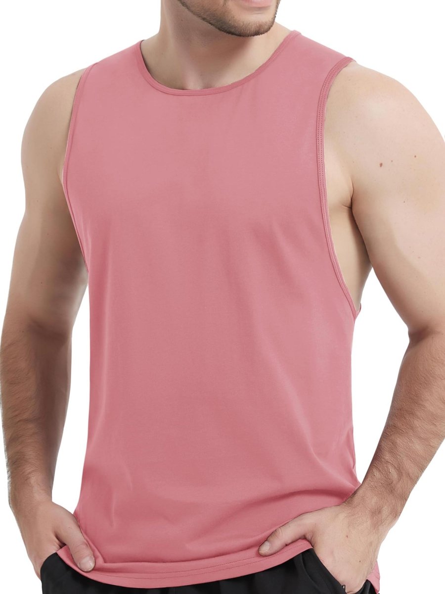 Men's Tank Tops Cotton Sleeveless Wide-Armhole Shirt