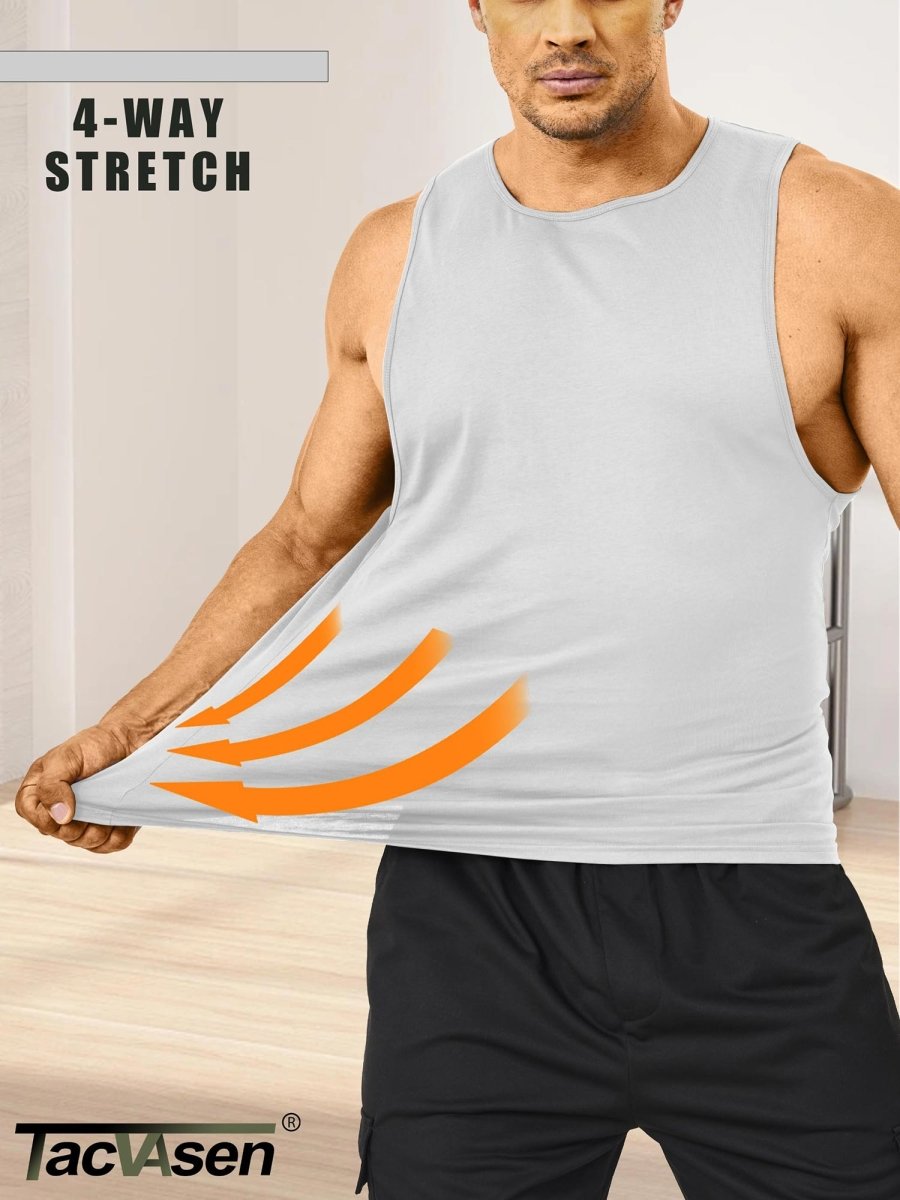 Men's Tank Tops Cotton Sleeveless Wide-Armhole Shirt