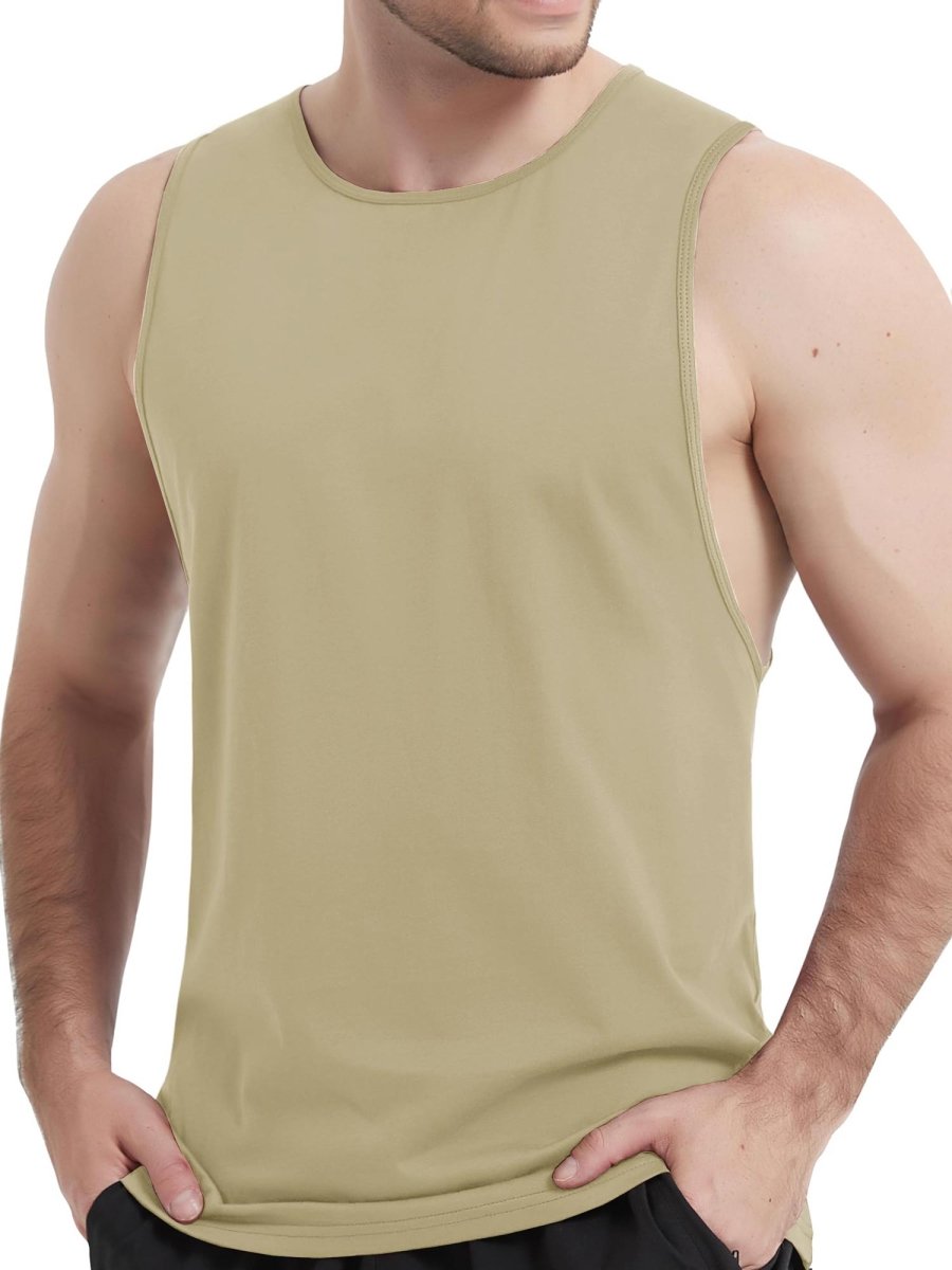 Men's Tank Tops Cotton Sleeveless Wide-Armhole Shirt