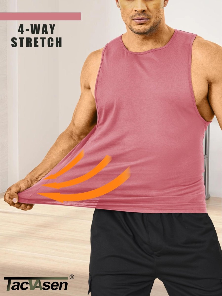 Men's Tank Tops Cotton Sleeveless Wide-Armhole Shirt