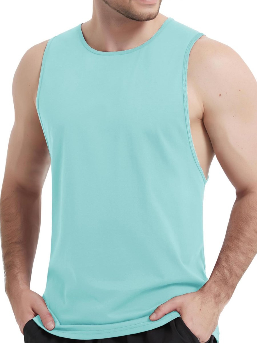 Men's Tank Tops Cotton Sleeveless Wide-Armhole Shirt