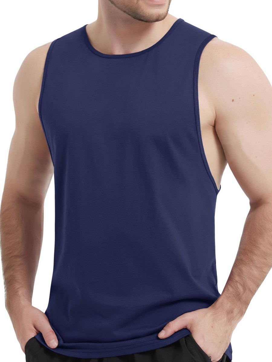 Men's Tank Tops Cotton Sleeveless Wide-Armhole Shirt