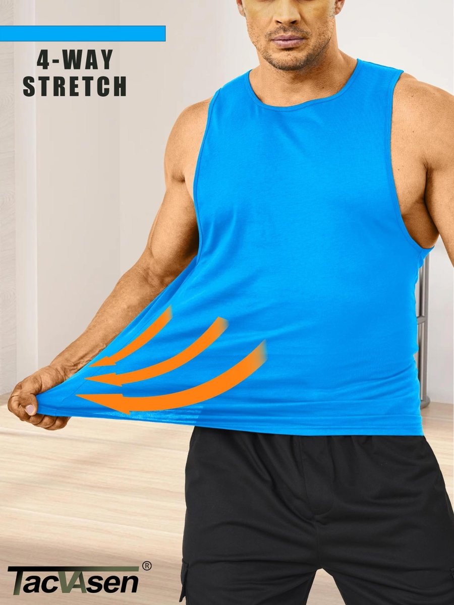 Men's Tank Tops Cotton Sleeveless Wide-Armhole Shirt